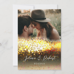Chic Gold Glitzer Abstrakt Overlay Foto Hochzeit Einladung