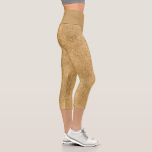 Chic Gold Glitzer Foil Sparkasse Capri Leggings