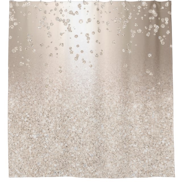 Chic gold Glitzer ombre Metallische Glitzern Confe Duschvorhang (Vorderseite)