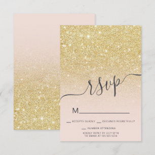 Chic gold Glitzer ombre UAWG rot Rosa Sweet 16 Einladung