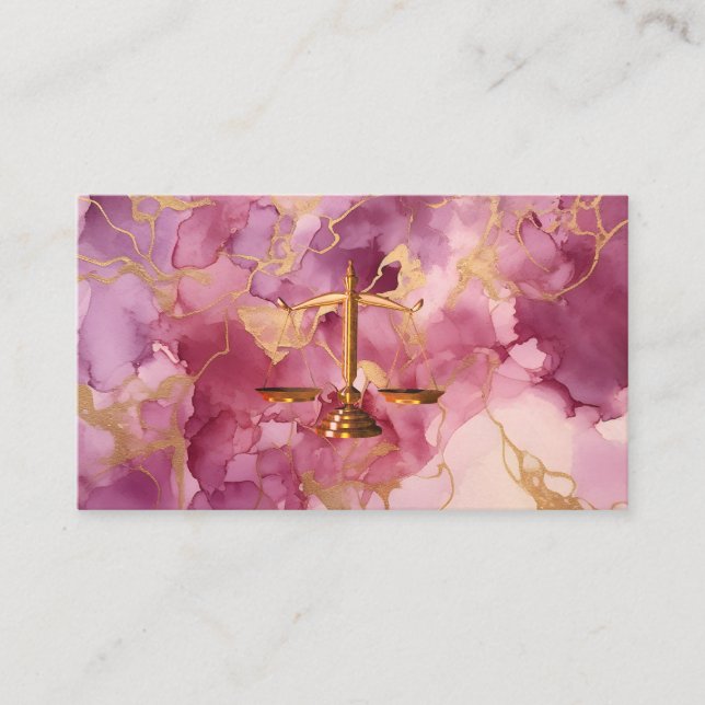 Chic gold Glitzer Rose Marmoranwaltskarte Visitenkarte (Vorderseite)