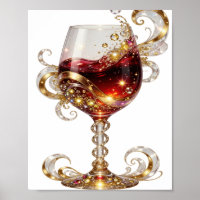 Chic Gold GLOWING WINE GLASS Druck