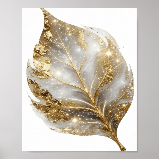 Chic Gold GOLDEN LEAF Grafikdesign Poster (Vorne)