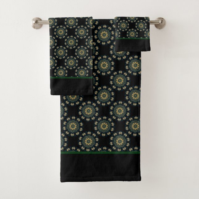 Chic Gold & Green Asian Style Motif 2 (En situation)