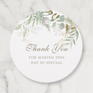 Chic Gold Greenery Merci Favoriser les étiquettes 