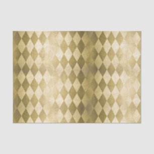 Chic Gold Harlequin Diamant-Muster Seidenpapier