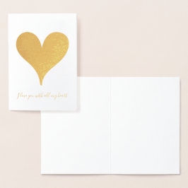 Chic Gold Heart Folienkarte