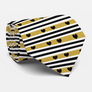 Chic Gold Herz Monochrom-Muster Krawatte