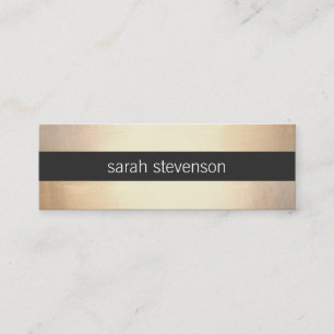 Chic Gold IMITATE Foil Look Schwarz Streifen Moder Mini Visitenkarte