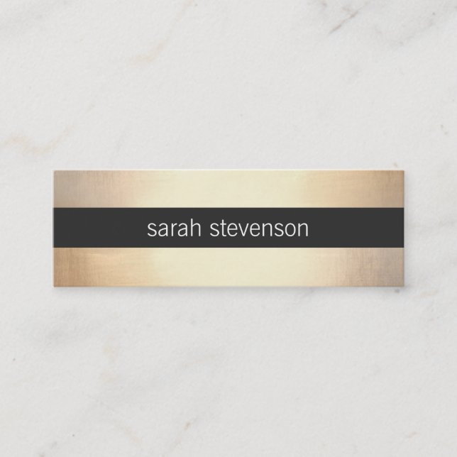 Chic Gold IMITATE Foil Look Schwarz Streifen Moder Mini Visitenkarte (Vorderseite)