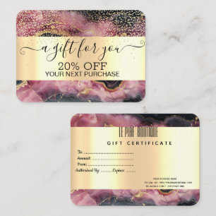 Chic Gold Konfetti, Burgundermarmor Gold Rabattkarte