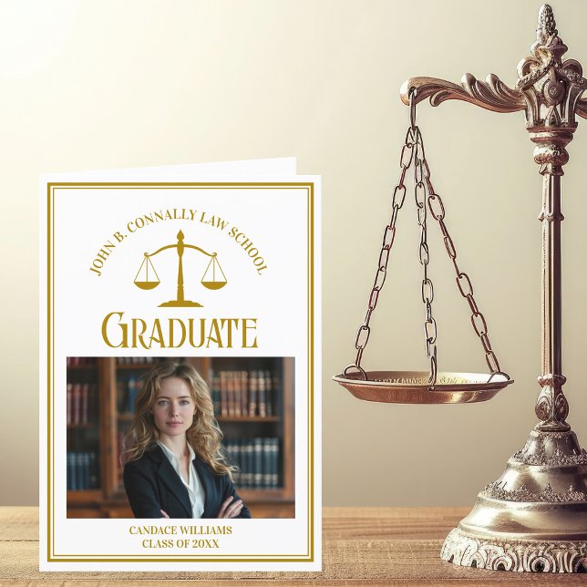 Chic Gold Law School Abschluss Foto geklappt Ankündigung (Von Creator hochgeladen)