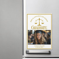 Chic Gold Law School Abschluss Foto Magnet-Karte