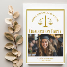 Chic Gold Law School Abschluss Foto Party