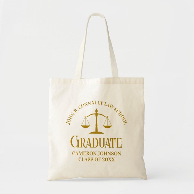 Chic Gold Law School Custom Graduate Tragetasche (Vorne)
