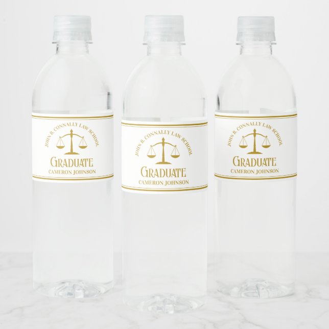 Chic Gold Law School Custom Graduation Party (Flaschen)