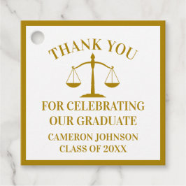 Chic Gold Law School Graduation Party Geschenkanhänger