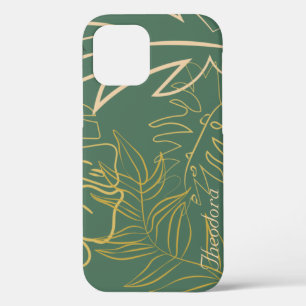 Chic Gold Leaf Grüner Hintergrund Case-Mate iPhone Hülle