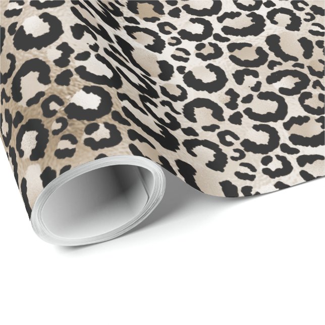 Chic Gold Leopard Print Geschenkpapier (Rolleneckpunkt)