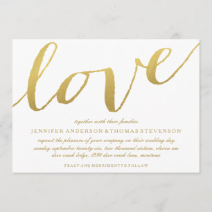 CHIC GOLD LIEBE WEDING EINLADUNG