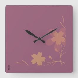 Chic Gold Lila Abstrakt Quadratische Wanduhr