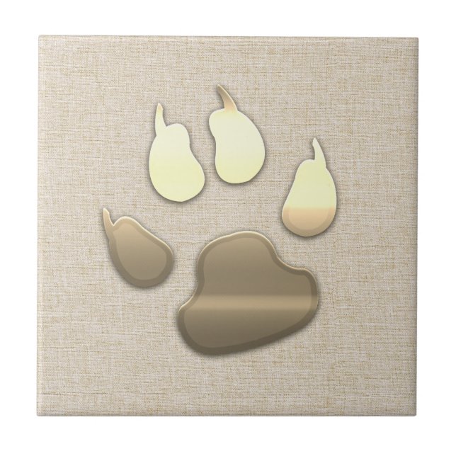 Chic Gold Look Dog Pet Fliese (Vorderseite)