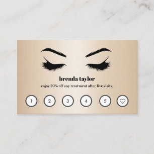 Chic Gold Luxus Browbar Eyelash Custom Loyalty Visitenkarte