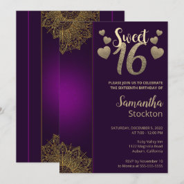 Chic Gold Mandala Sweet 16 Einladung