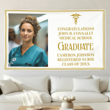 Chic Gold Medical School Foto Graduation Party