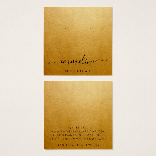 Chic Gold Moderner Minimalistischer Earring-Schmuc (Vorne & Hinten)