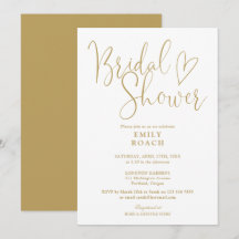 Chic Gold Modernes, elegantes Script-Brautparty