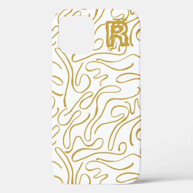 Chic Gold Monogram Case-Mate iPhone Case (Rückseite)