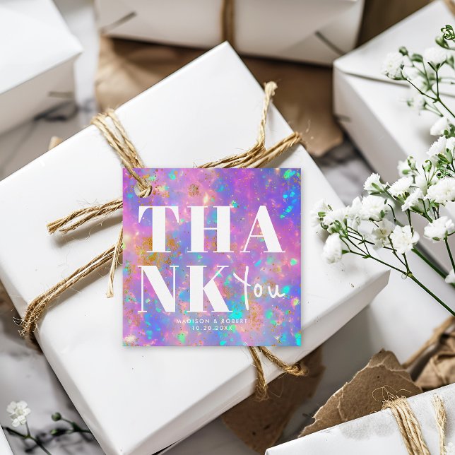 Chic Gold Opal bedankt sich bei der Wedding Party Geschenkanhänger (Von Creator hochgeladen)