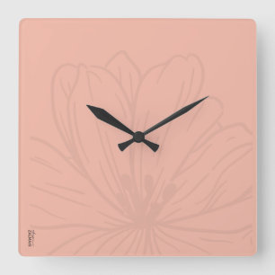 Chic Gold Pink Abstrakt Quadratische Wanduhr