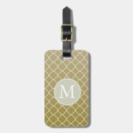 Chic Gold Quatrefoil Monogramm Gepäckanhänger