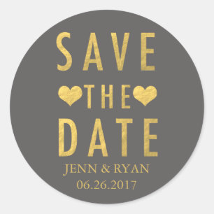 CHIC-GOLD SAVE THE DATE RUNDER AUFKLEBER