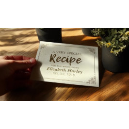 Chic Gold Script Blumenrahmen Brautparty Rezept Einladungspostkarte