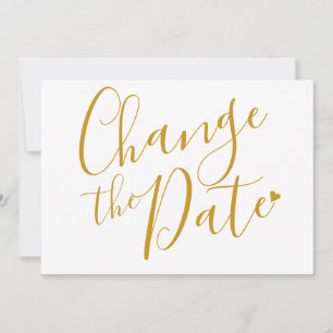Chic Gold Script Hochzeit ändern das Datum Save The Date