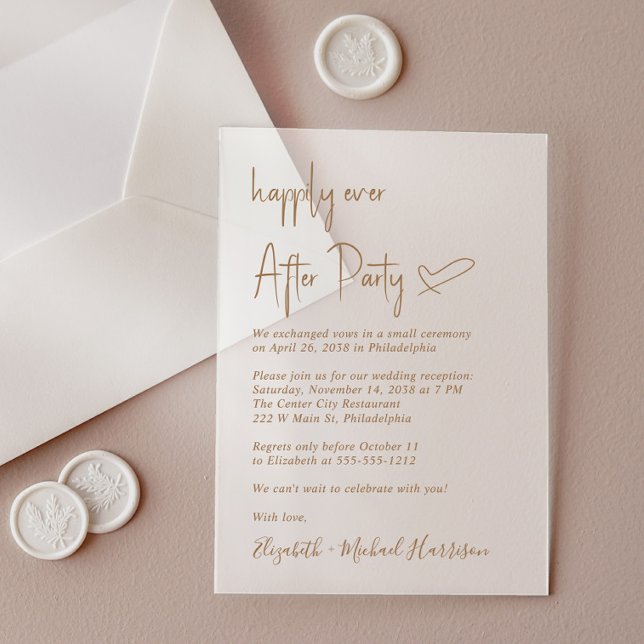 Chic Gold Script Mattiert Hochzeitsempfang Acryleinladungen (Make your day unforgettable with stunning acrylic invitations—modern, elegant, unique!)