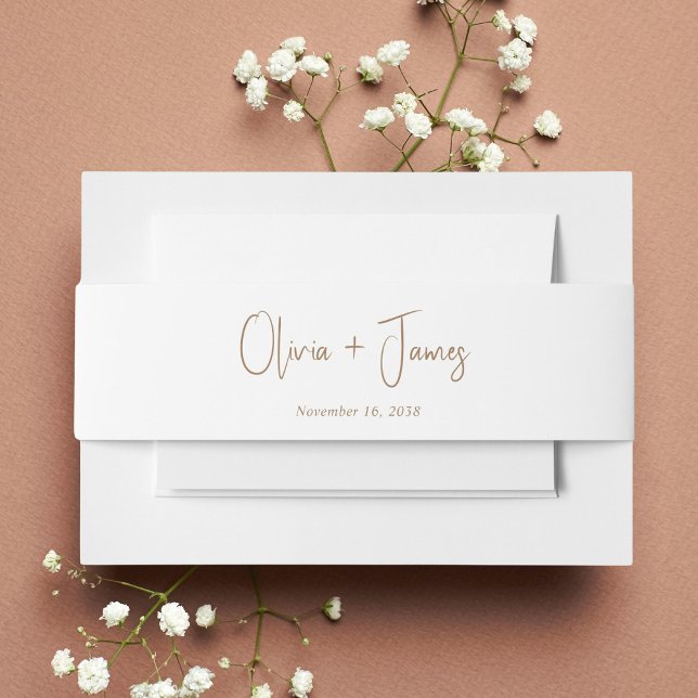 Chic Gold Script Wedding Einladungsbanderole (Von Creator hochgeladen)