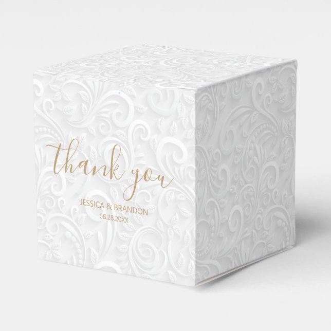 Chic Gold Script Wedding Vielen Dank für Ihr Inter Geschenkschachtel (Vorderseite)