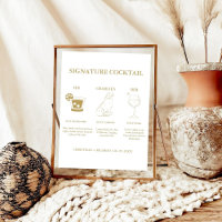 Chic Gold Signature Coctail Drink Hochzeit Bar Sig
