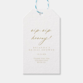 Chic Gold Sip Hooray Brautparty Geschenkanhänger