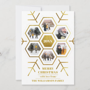 Chic Gold Snowflake Picture Frame Weihnachtszeit F Feiertagskarte