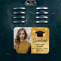 Chic Gold Sparkle Abschluss Foto 2025 Graduate