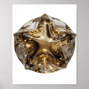 Chic Gold STAR BALL Fette Gestaltung Poster