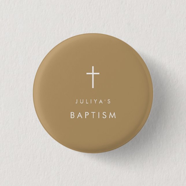 Chic Gold-Taufe Button (Vorderseite)