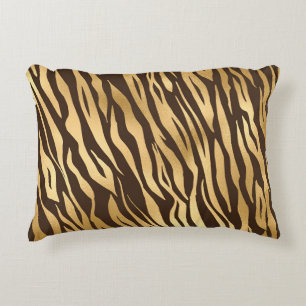 Chic Gold Tiger Print Elegant Hübsch stilvolles G Dekokissen