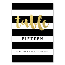 Chic Gold | Tischnummern mit feinem schwarzem Stre