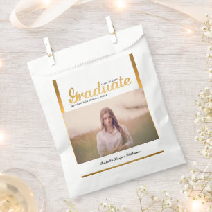 Chic Gold Trendy Graduation Party Class of 20XX Geschenktütchen